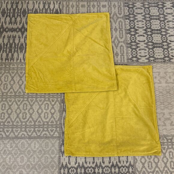 Lot 2 NEW West Elm Washed Cotton Velvet Pillow Cover 18”x18” Dark Horseradish - Picture 8 of 10